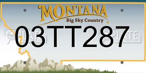 03TT287 Montana License Plate