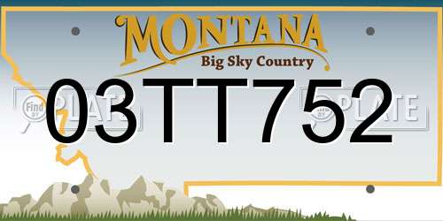 03TT752 Montana License Plate