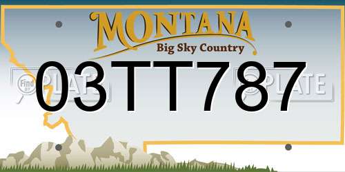 03TT787 Montana License Plate