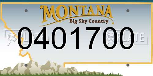 0401700 Montana License Plate