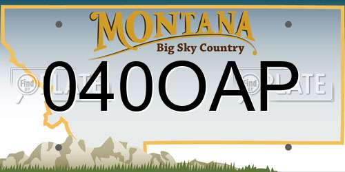 040OAP Montana License Plate