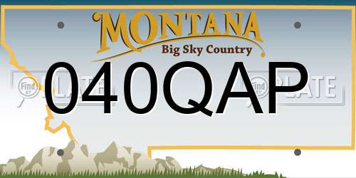 040QAP Montana License Plate
