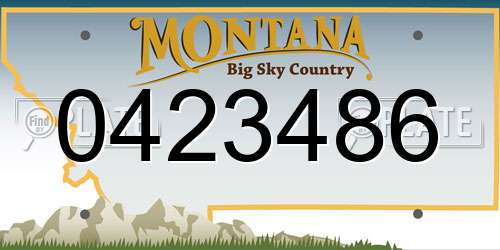 0423486 Montana License Plate