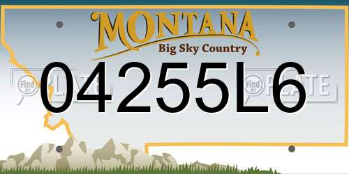04255L6 Montana License Plate