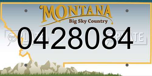 0428084 Montana License Plate