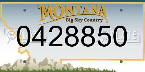 0428850 Montana License Plate