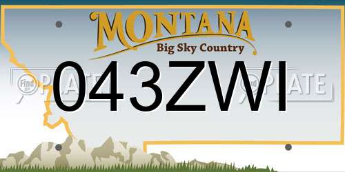 043ZWI Montana License Plate