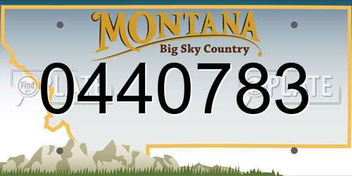 0440783 Montana License Plate