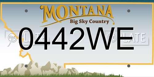 0442WE Montana License Plate