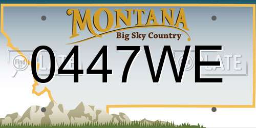 0447WE Montana License Plate