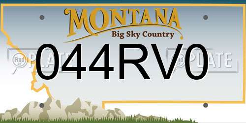 044RV0 Montana License Plate