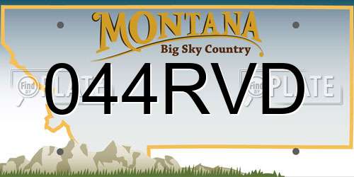 044RVD Montana License Plate