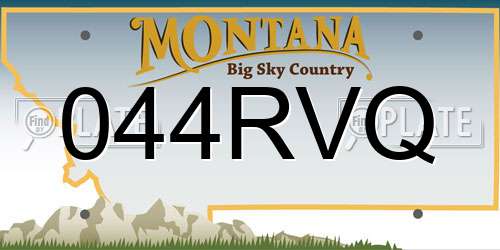 044RVQ Montana License Plate