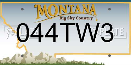 044TW3 Montana License Plate