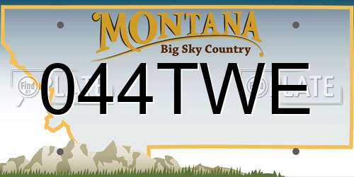 044TWE Montana License Plate