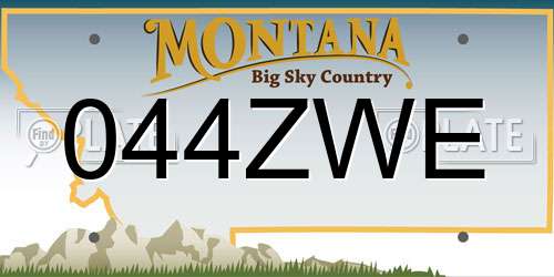 044ZWE Montana License Plate