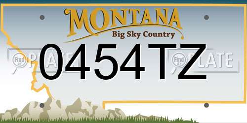 0454TZ Montana License Plate