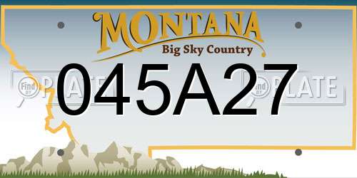045A27 Montana License Plate