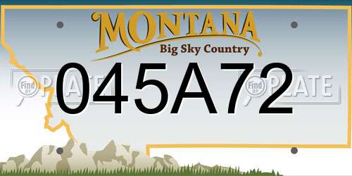 045A72 Montana License Plate