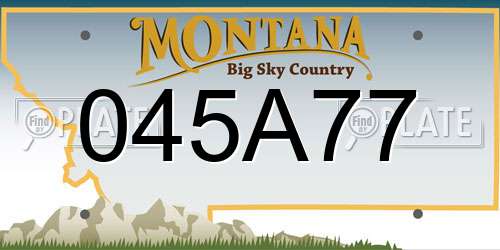 045A77 Montana License Plate