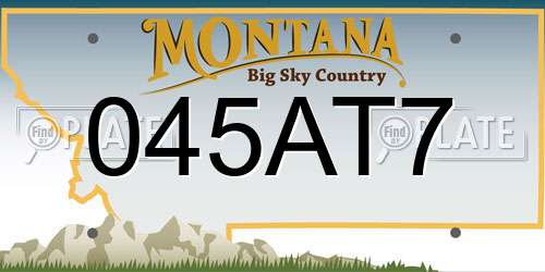 045AT7 Montana License Plate