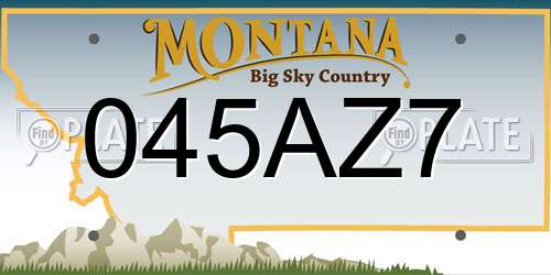 045AZ7 Montana License Plate