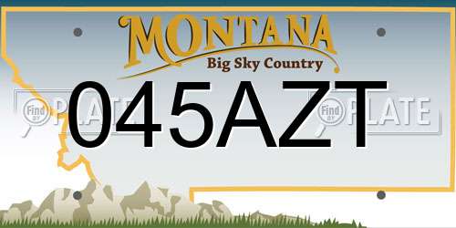 045AZT Montana License Plate