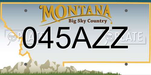 045AZZ Montana License Plate