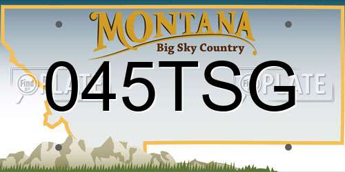 045TSG Montana License Plate