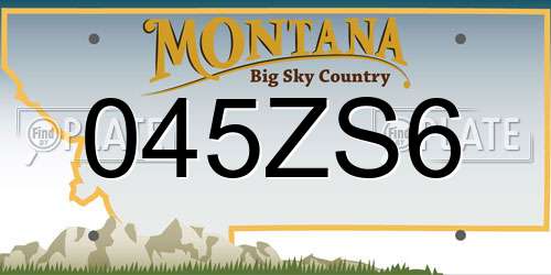 045ZS6 Montana License Plate