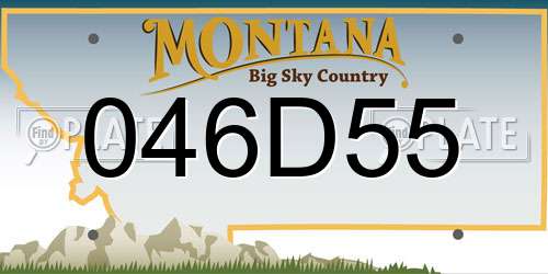 046D55 Montana License Plate