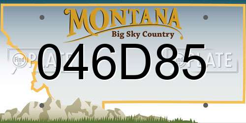 046D85 Montana License Plate