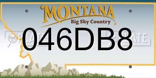 046DB8 Montana License Plate