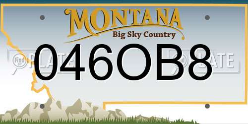 046OB8 Montana License Plate