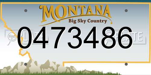 0473486 Montana License Plate