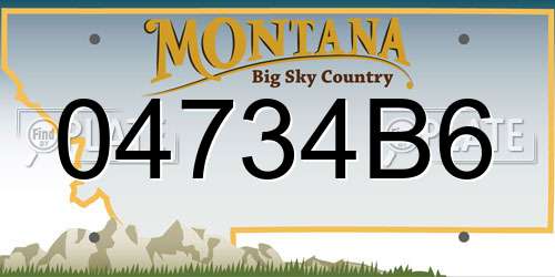 04734B6 Montana License Plate