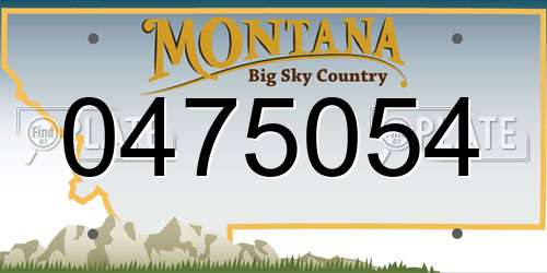0475054 Montana License Plate