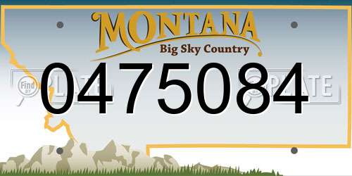 0475084 Montana License Plate