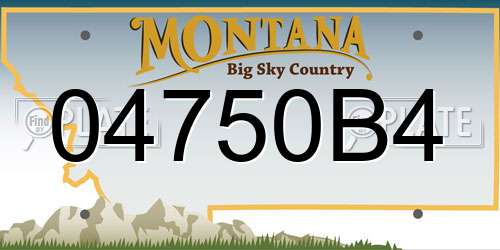04750B4 Montana License Plate
