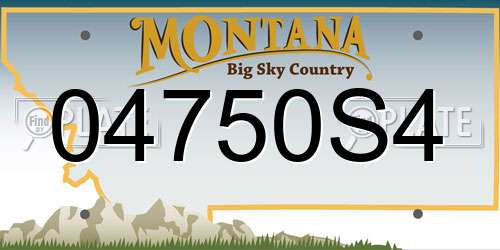04750S4 Montana License Plate