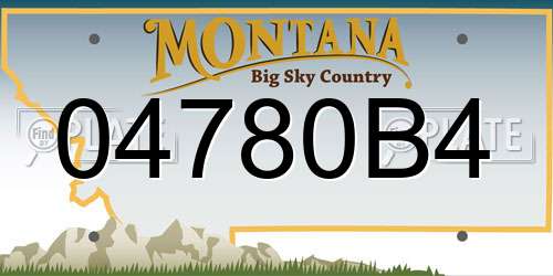 04780B4 Montana License Plate