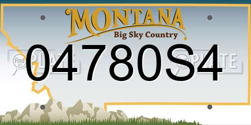 04780S4 Montana License Plate