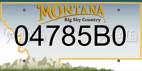04785B0 Montana License Plate