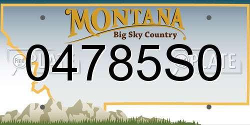 04785S0 Montana License Plate