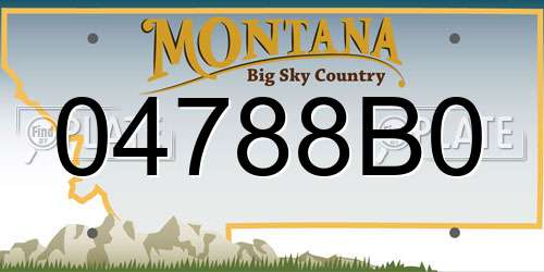 04788B0 Montana License Plate