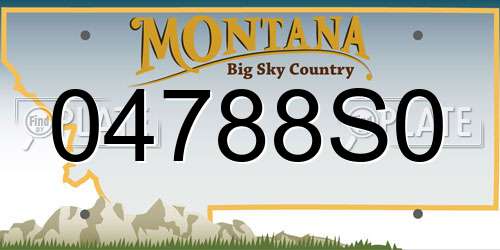 04788S0 Montana License Plate