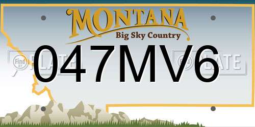 047MV6 Montana License Plate