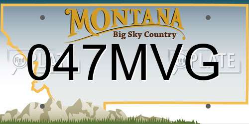 047MVG Montana License Plate