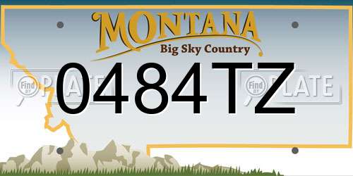0484TZ Montana License Plate