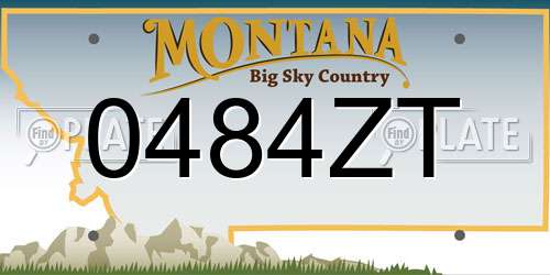 0484ZT Montana License Plate